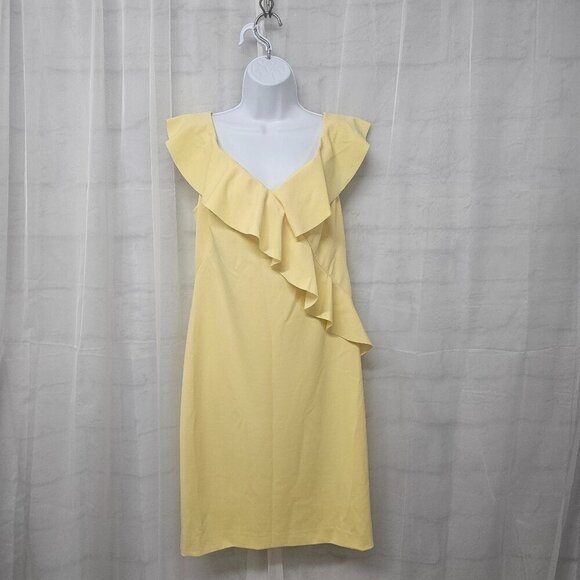 NWT Lauren Ralph Lauren Yellow Ruffle Coquette Dress Classic 12 - Picture 10 of 10